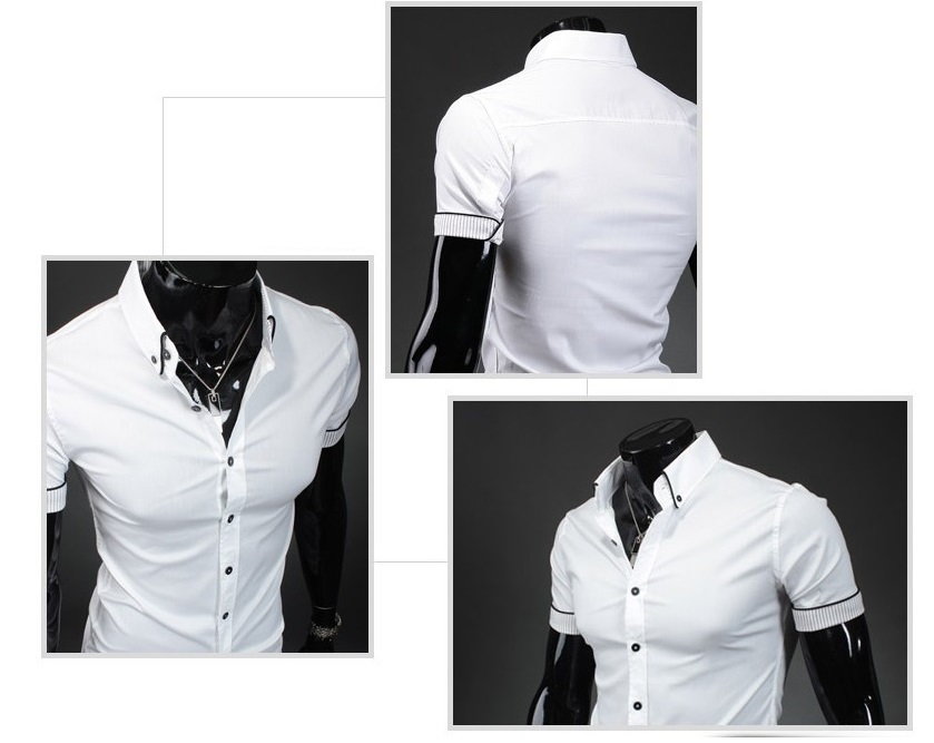 camisa social slim fit branca manga curta